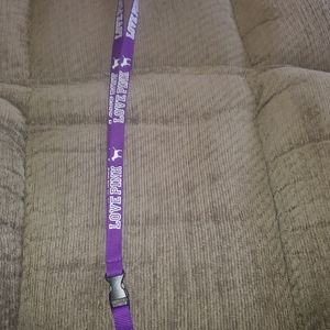 Love PINK lanyard purple and white new never used.